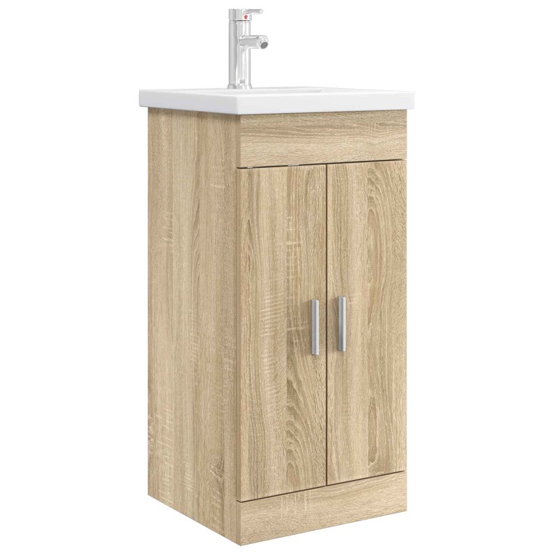 vidaXL Καθρέφτης μπάνιου με νιπτήρα Sonoma Δρυς 42 x 40 x 84,5 εκ