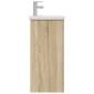 vidaXL Καθρέφτης μπάνιου με νιπτήρα Sonoma Δρυς 42 x 40 x 84,5 εκ