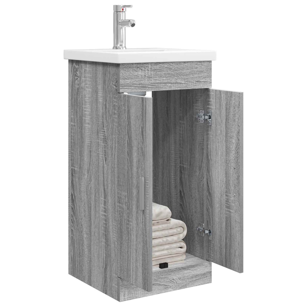 vidaXL Καθρέφτης μπάνιου με νιπτήρα Γκρι Sonoma 42 x 40 x 84,5 εκ
