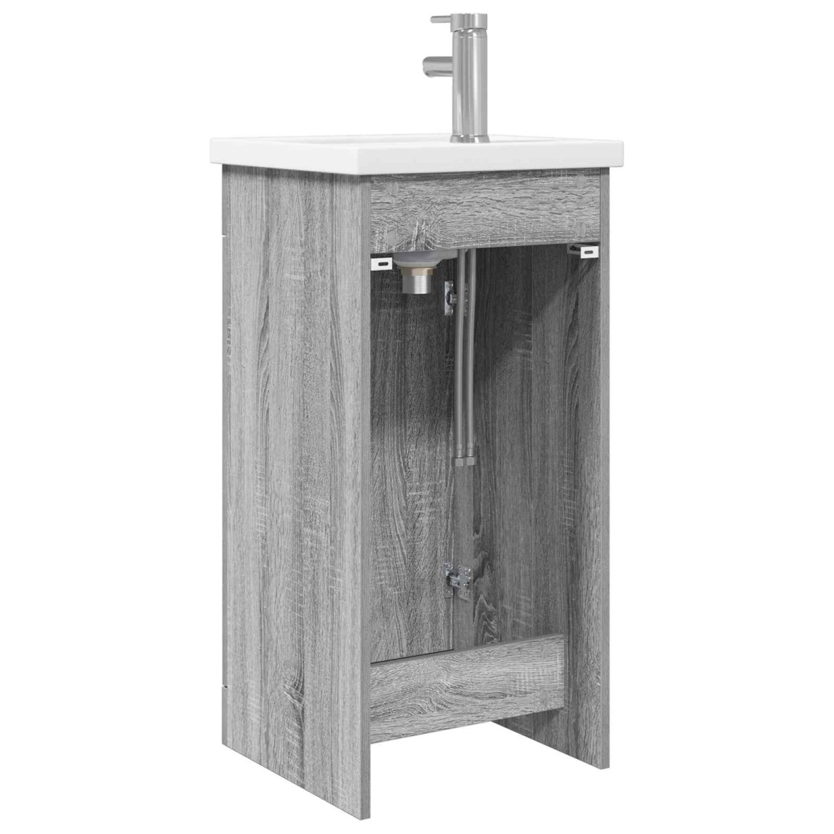 vidaXL Καθρέφτης μπάνιου με νιπτήρα Γκρι Sonoma 42 x 40 x 84,5 εκ