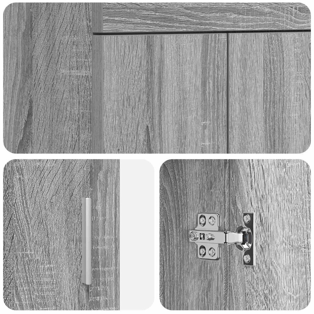 vidaXL Καθρέφτης μπάνιου με νιπτήρα Γκρι Sonoma 42 x 40 x 84,5 εκ