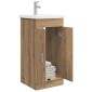 vidaXL Καθρέφτης μπάνιου με νιπτήρα Artisan Δρυς 42 x 40 x 84,5 εκ