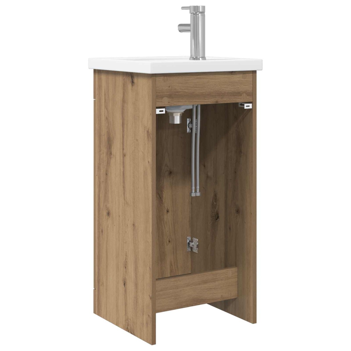 vidaXL Καθρέφτης μπάνιου με νιπτήρα Artisan Δρυς 42 x 40 x 84,5 εκ