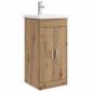vidaXL Καθρέφτης μπάνιου με νιπτήρα Artisan Δρυς 42 x 40 x 84,5 εκ