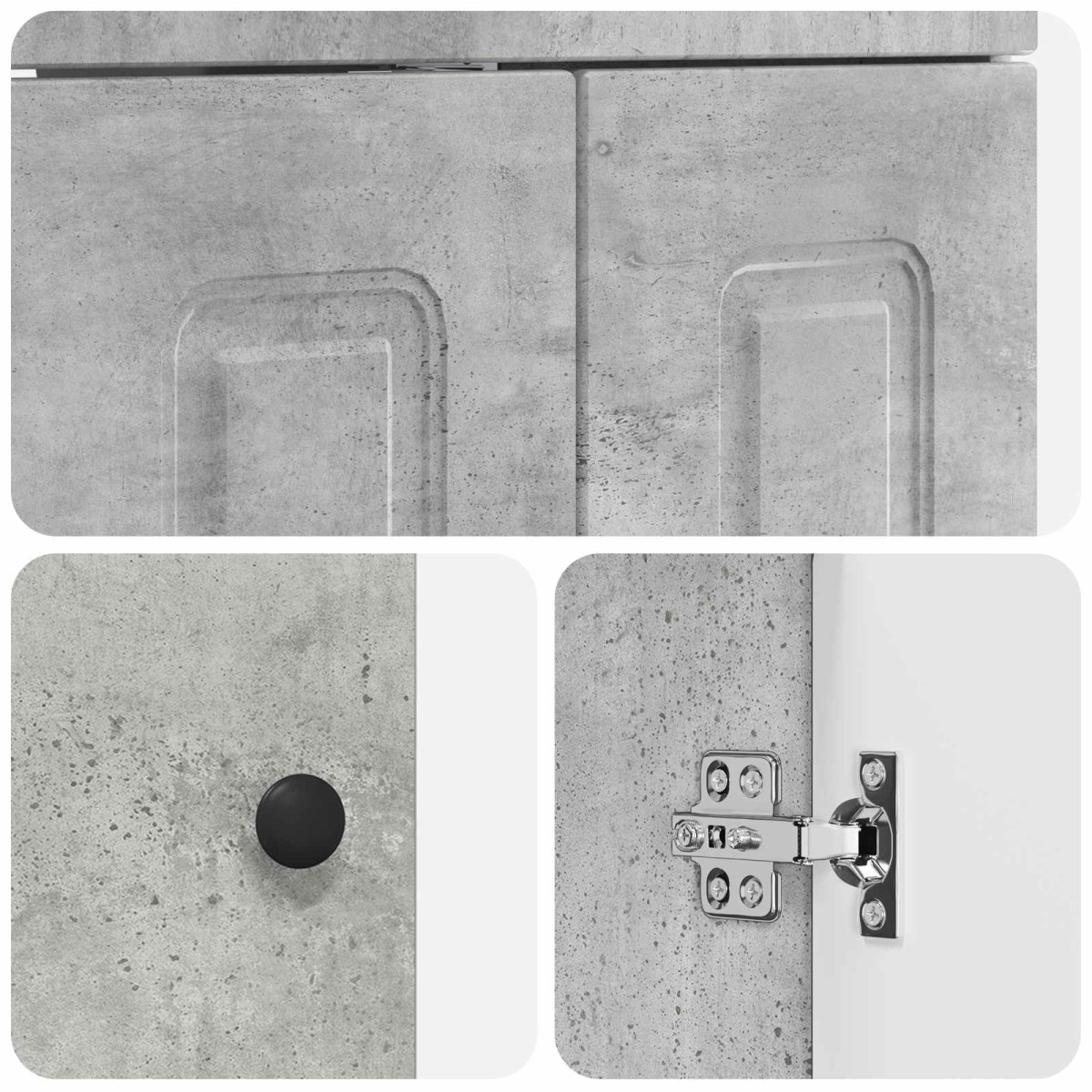 vidaXL Ντουλάπι Κάτω από τον Νιπτήρα Γκρι Σκυροδέματος