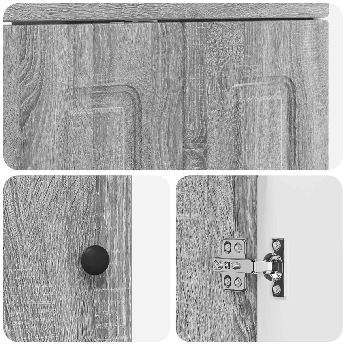 vidaXL Ντουλάπι Κάτω από τον Νιπτήρα Γκρι Sonoma 78,5 x 37,5 x 81 εκ