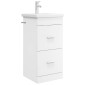 vidaXL Καθρέφτης μπάνιου με νιπτήρα Λευκό 42 x 40 x 84,5 εκ