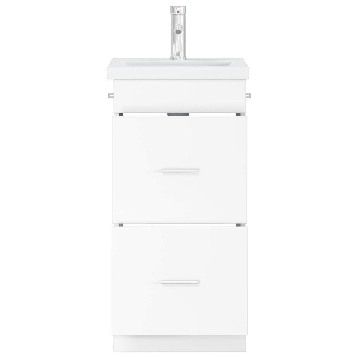 vidaXL Καθρέφτης μπάνιου με νιπτήρα Λευκό 42 x 40 x 84,5 εκ