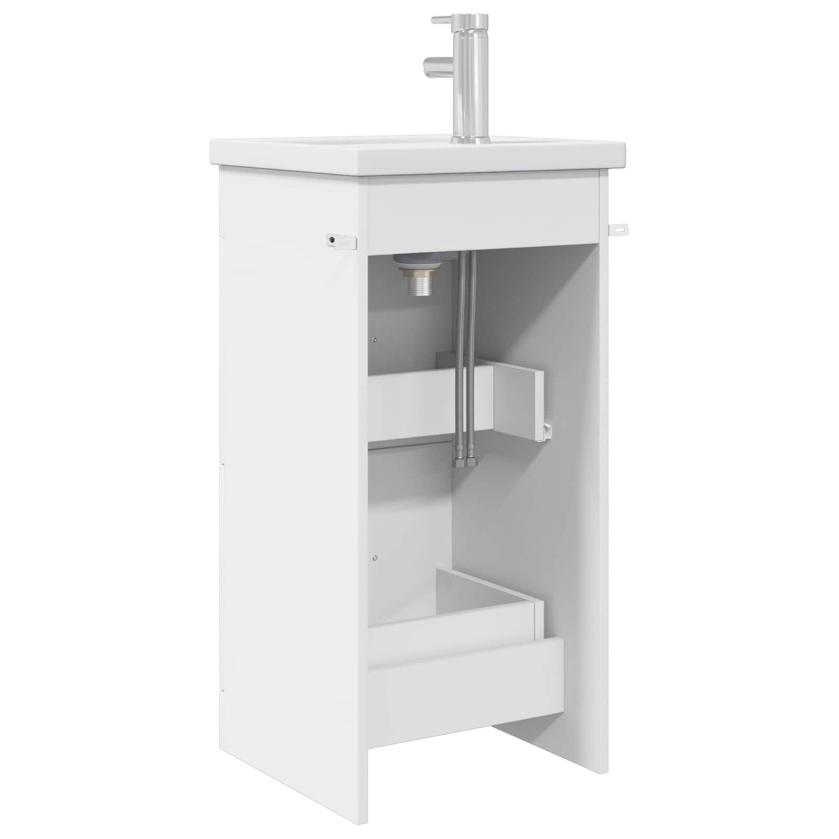 vidaXL Καθρέφτης μπάνιου με νιπτήρα Λευκό 42 x 40 x 84,5 εκ