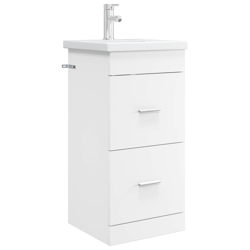 vidaXL Καθρέφτης μπάνιου με νιπτήρα Λευκό 42 x 40 x 84,5 εκ