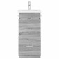 vidaXL Καθρέφτης μπάνιου με νιπτήρα Γκρι Sonoma 42 x 40 x 84,5 εκ