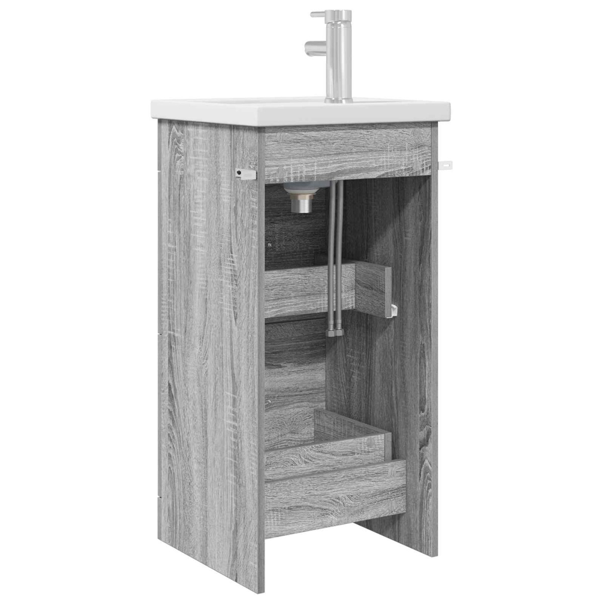 vidaXL Καθρέφτης μπάνιου με νιπτήρα Γκρι Sonoma 42 x 40 x 84,5 εκ