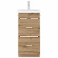 vidaXL Καθρέφτης μπάνιου με νιπτήρα Artisan Δρυς 42 x 40 x 84,5 εκ