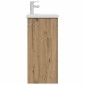 vidaXL Καθρέφτης μπάνιου με νιπτήρα Artisan Δρυς 42 x 40 x 84,5 εκ