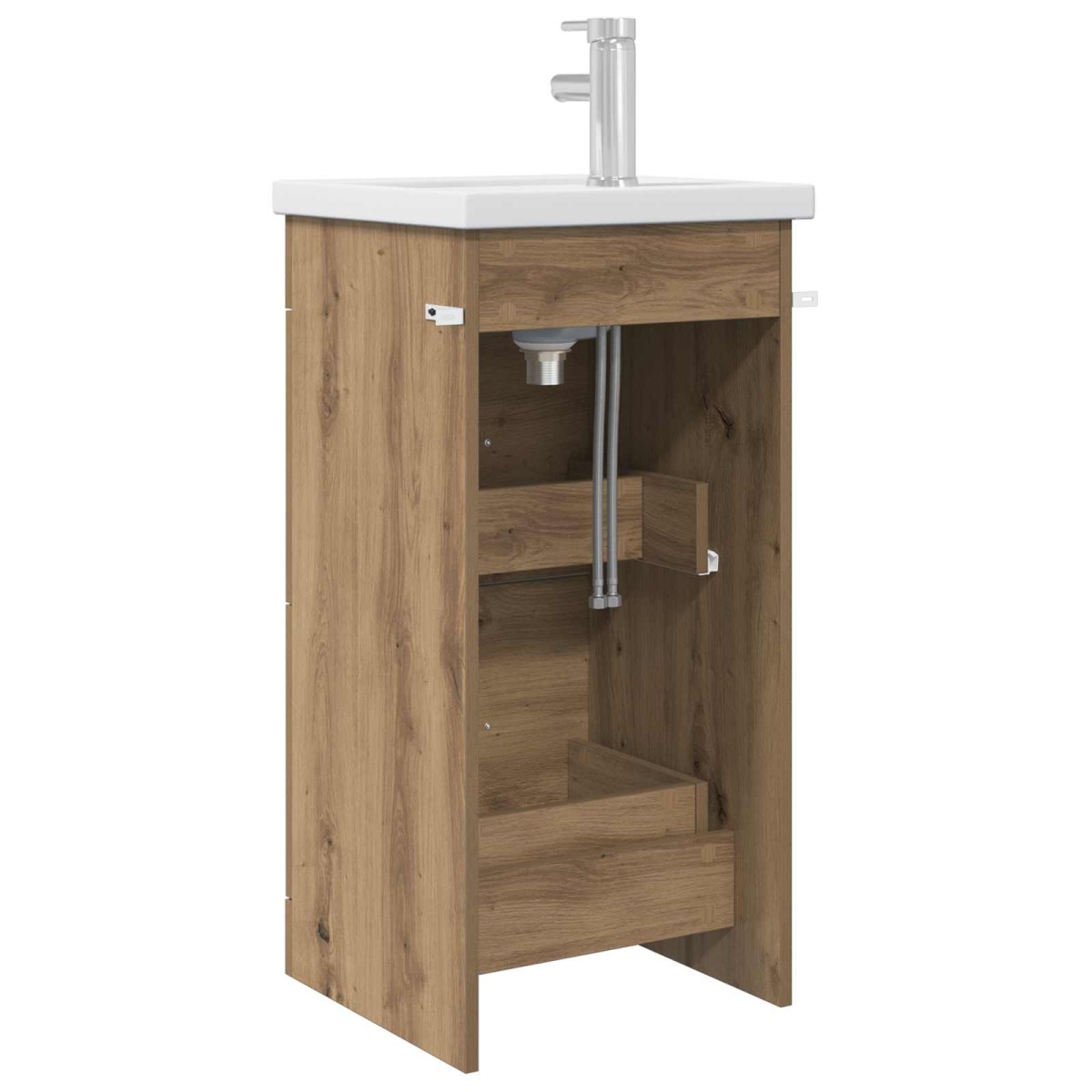 vidaXL Καθρέφτης μπάνιου με νιπτήρα Artisan Δρυς 42 x 40 x 84,5 εκ
