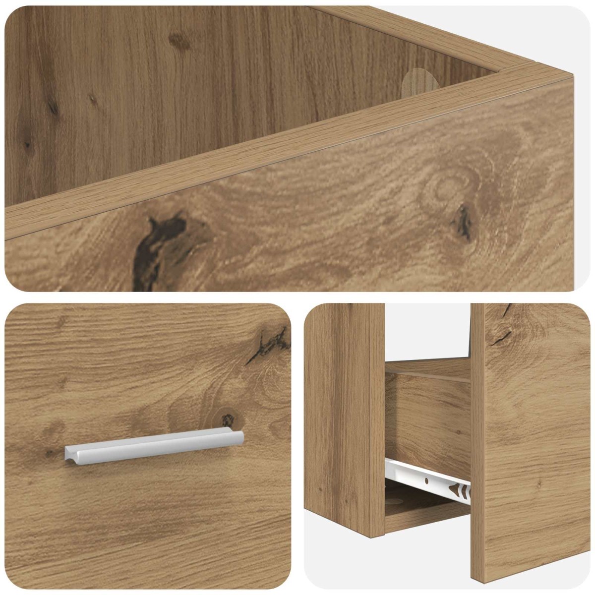 vidaXL Καθρέφτης μπάνιου με νιπτήρα Artisan Δρυς 42 x 40 x 84,5 εκ