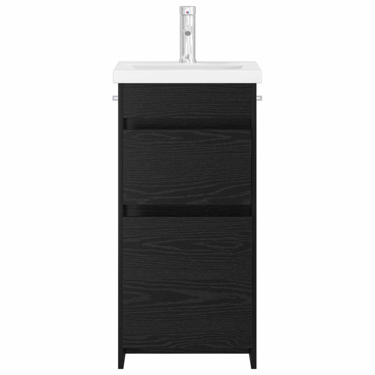 vidaXL Καθρέφτης μπάνιου με νιπτήρα Μαύρη Δρυς 42 x 40 x 84,5 εκ
