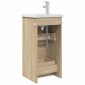 vidaXL Καθρέφτης μπάνιου με νιπτήρα Sonoma Δρυς 42 x 40 x 84,5 εκ