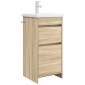 vidaXL Καθρέφτης μπάνιου με νιπτήρα Sonoma Δρυς 42 x 40 x 84,5 εκ