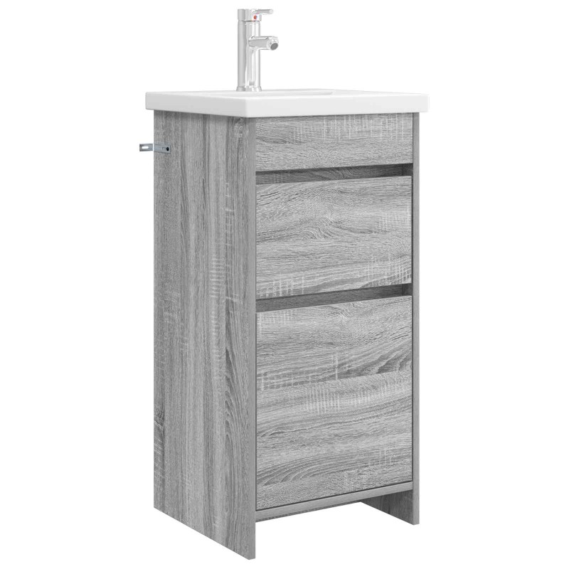 vidaXL Καθρέφτης μπάνιου με νιπτήρα Γκρι Sonoma 42 x 40 x 84,5 εκ