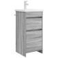 vidaXL Καθρέφτης μπάνιου με νιπτήρα Γκρι Sonoma 42 x 40 x 84,5 εκ