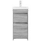 vidaXL Καθρέφτης μπάνιου με νιπτήρα Γκρι Sonoma 42 x 40 x 84,5 εκ