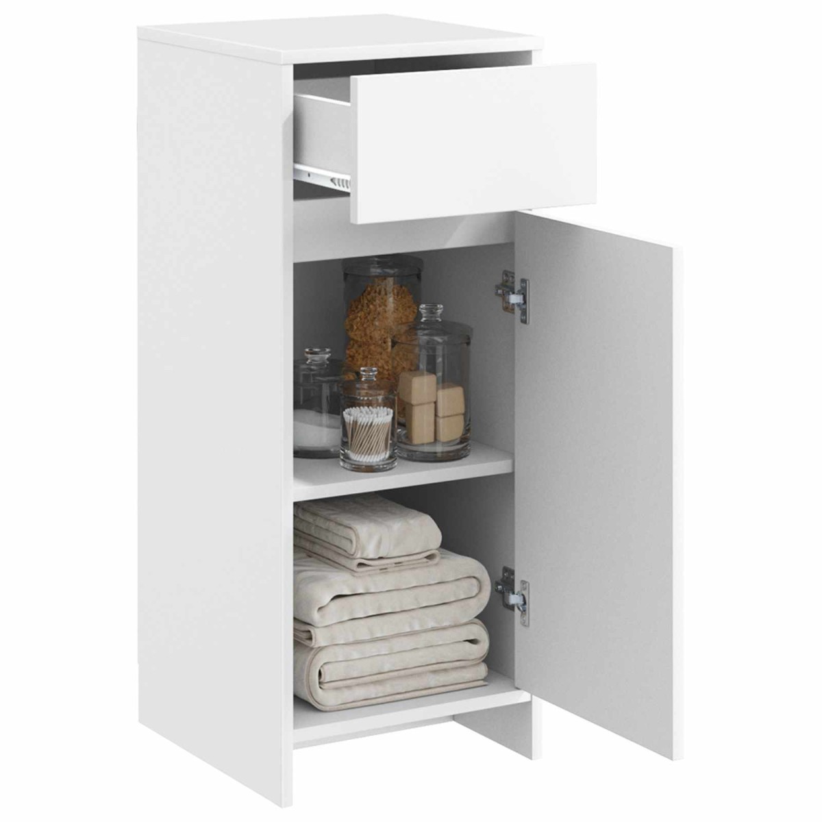 vidaXL Ντουλάπι Μπάνιου Λευκό 35 x 36,5 x 85 εκ. Επεξεργασμένο Ξύλο
