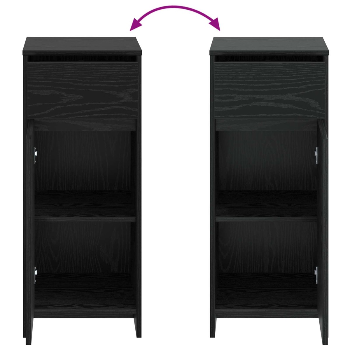 vidaXL Ντουλάπι Μπάνιου Μαύρη Δρυς 35 x 36,5 x 85 εκ.