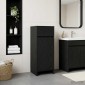 vidaXL Ντουλάπι Μπάνιου Μαύρη Δρυς 35 x 36,5 x 85 εκ.