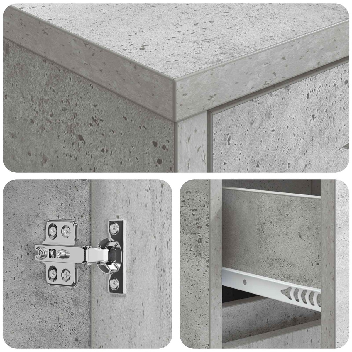 vidaXL Ντουλάπι Μπάνιου Γκρι Σκυροδέματος 35 x 36,5 x 85 εκ.