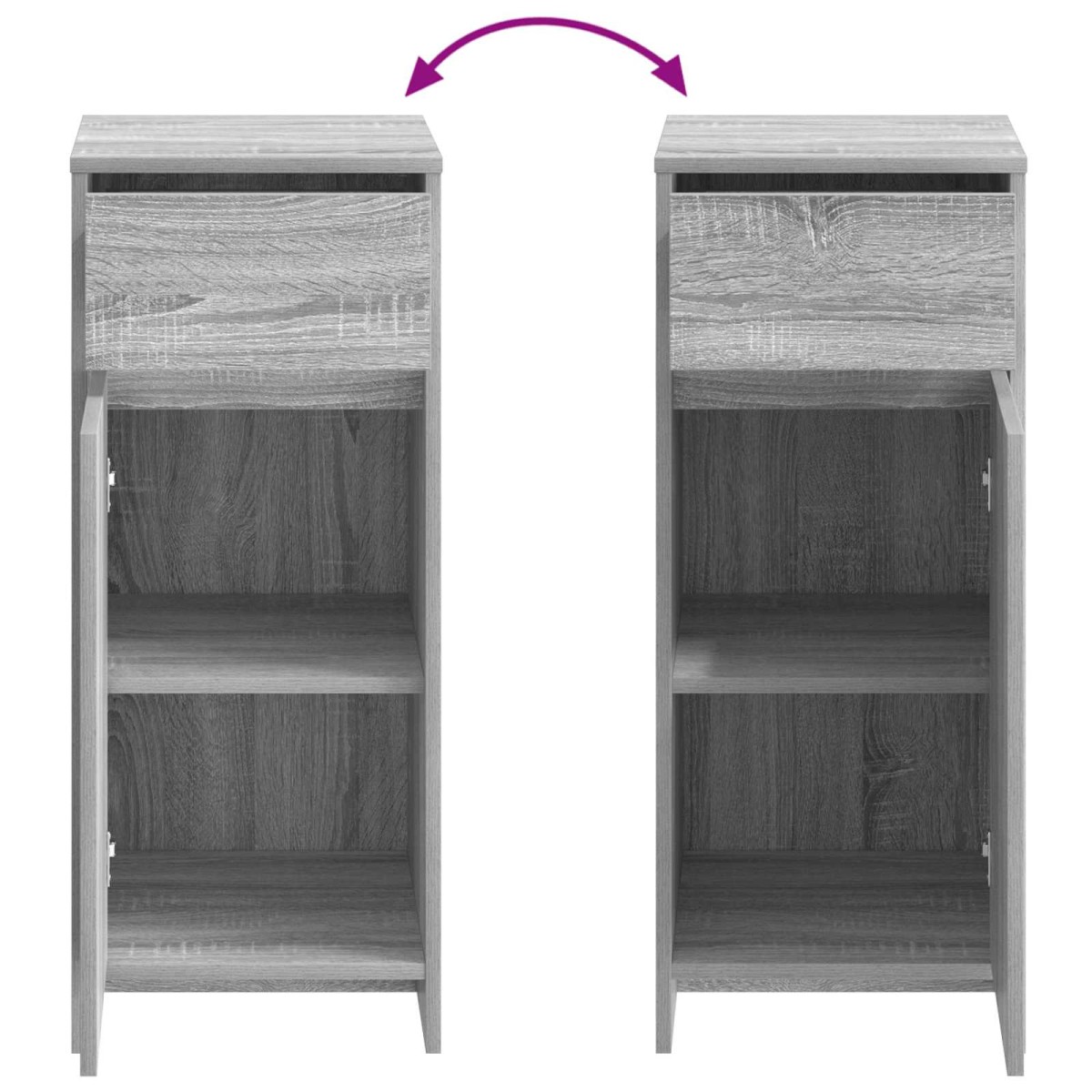 vidaXL Ντουλάπι Μπάνιου Γκρι Sonoma 35 x 36,5 x 85 εκ.