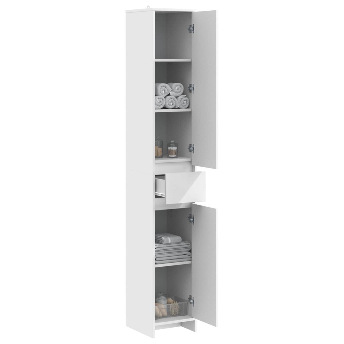 vidaXL Ντουλάπι Μπάνιου Λευκό 30 x 33 x 190 εκ. Επεξεργασμένο Ξύλο