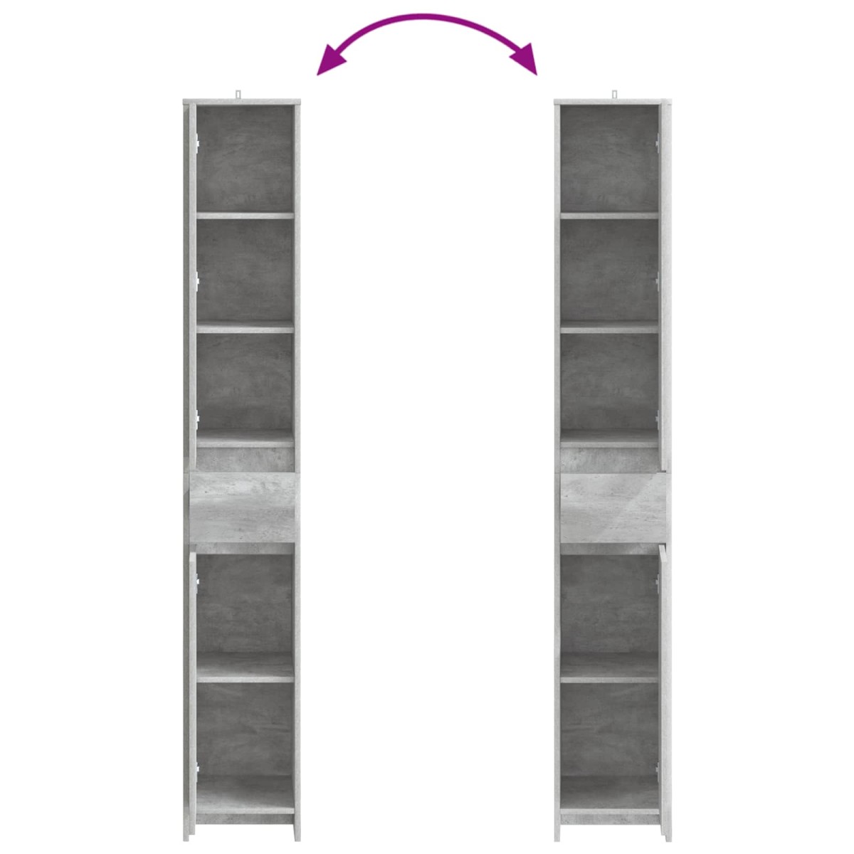 vidaXL Ντουλάπι Μπάνιου Γκρι Σκυροδέματος 30 x 33 x 190 εκ.