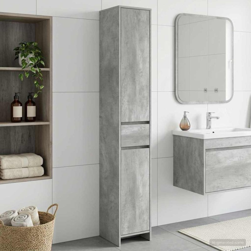 vidaXL Ντουλάπι Μπάνιου Γκρι Σκυροδέματος 30 x 33 x 190 εκ.