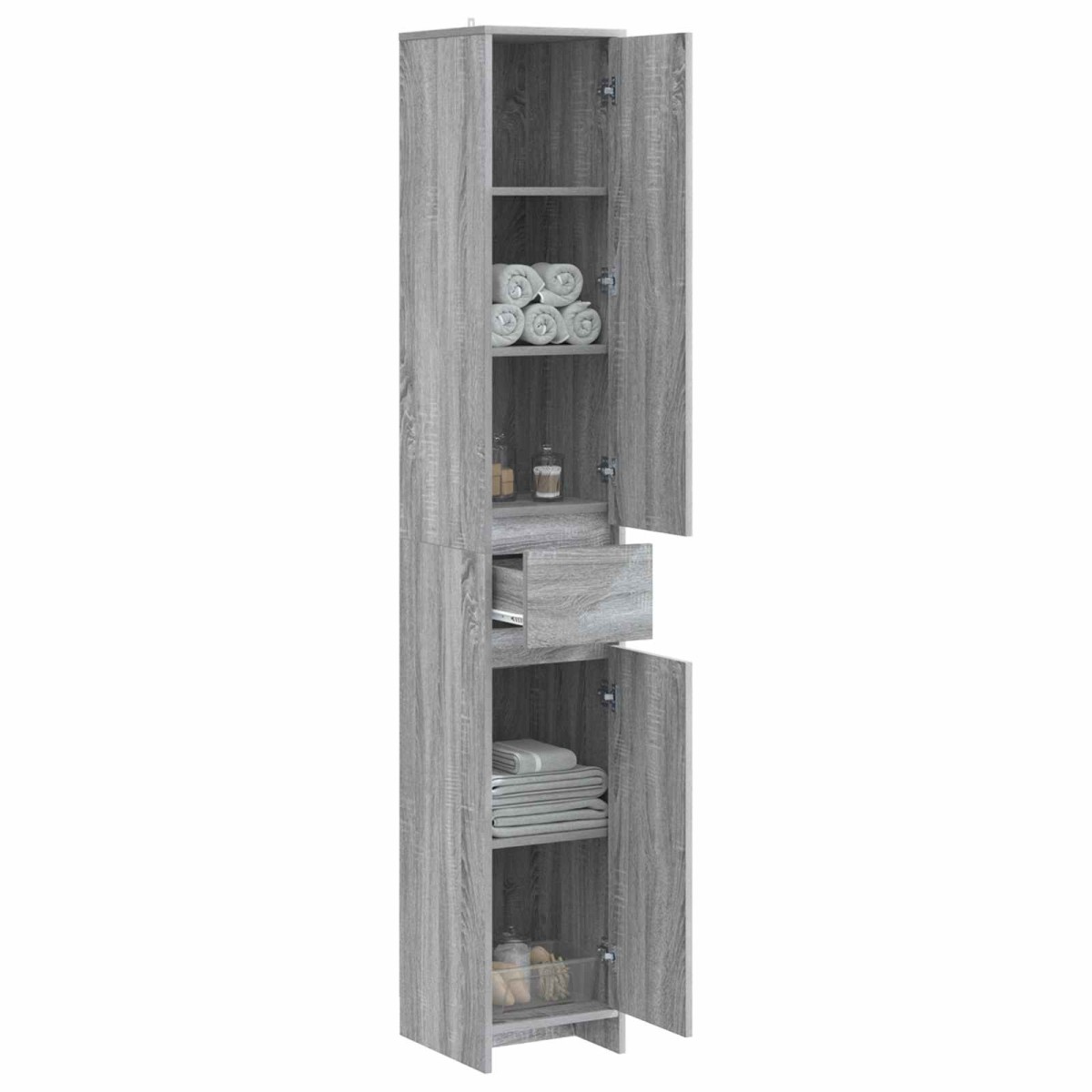 vidaXL Ντουλάπι Μπάνιου Γκρι Sonoma 30 x 33 x 190 εκ.