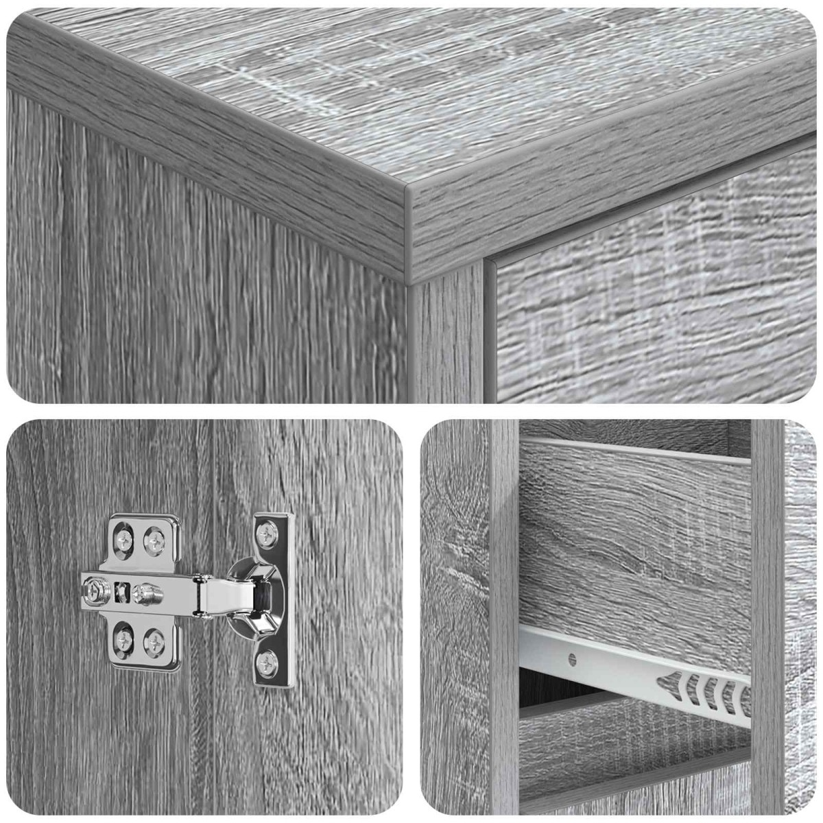 vidaXL Ντουλάπι Μπάνιου Γκρι Sonoma 30 x 33 x 190 εκ.