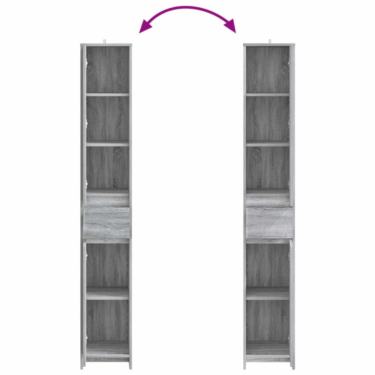 vidaXL Ντουλάπι Μπάνιου Γκρι Sonoma 30 x 33 x 190 εκ.