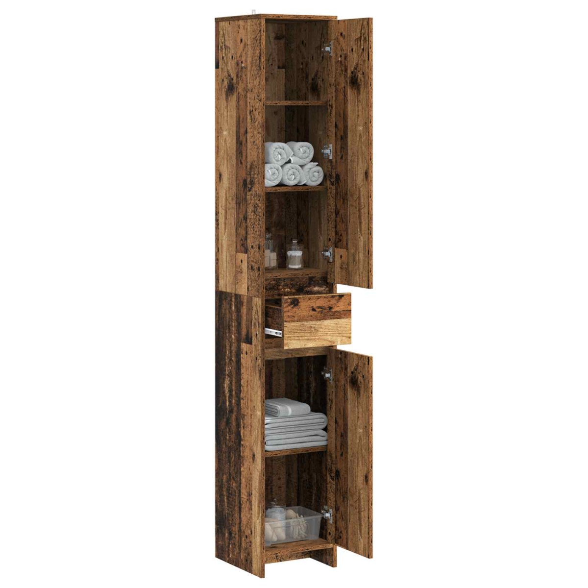 vidaXL Ντουλάπι Μπάνιου Παλαιωμένο ξύλο 30 x 33 x 190 εκ.