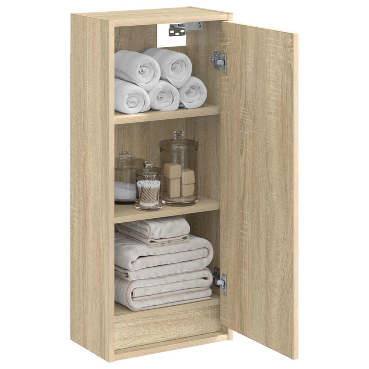 vidaXL Επιτοίχιος νιπτήρας βανίλιας Sonoma Δρυς 35 x 20 x 81 εκ.