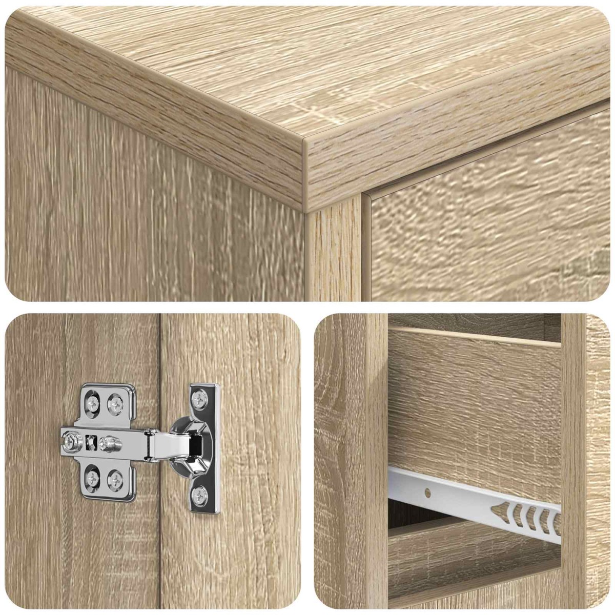 vidaXL Επιτοίχιος νιπτήρας βανίλιας Sonoma Δρυς 35 x 20 x 81 εκ.