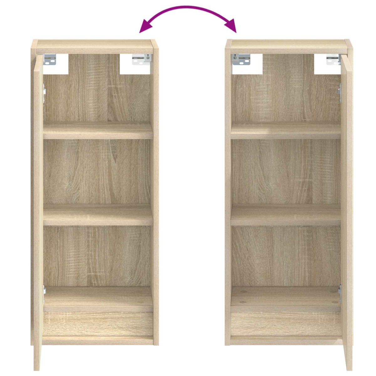 vidaXL Επιτοίχιος νιπτήρας βανίλιας Sonoma Δρυς 35 x 20 x 81 εκ.