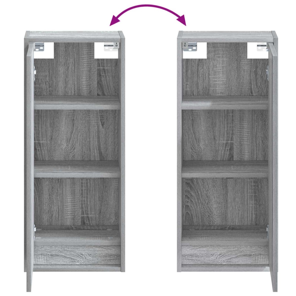 vidaXL Επιτοίχιος νιπτήρας βανίλιας Γκρι Sonoma 35 x 20 x 81 εκ.