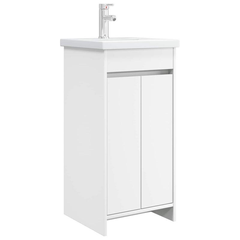 vidaXL Καθρέφτης μπάνιου με νιπτήρα Λευκό 42 x 40 x 84,5 εκ