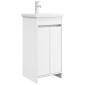 vidaXL Καθρέφτης μπάνιου με νιπτήρα Λευκό 42 x 40 x 84,5 εκ
