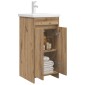vidaXL Καθρέφτης μπάνιου με νιπτήρα Artisan Δρυς 42 x 40 x 84,5 εκ