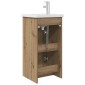 vidaXL Καθρέφτης μπάνιου με νιπτήρα Artisan Δρυς 42 x 40 x 84,5 εκ