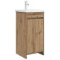 vidaXL Καθρέφτης μπάνιου με νιπτήρα Artisan Δρυς 42 x 40 x 84,5 εκ