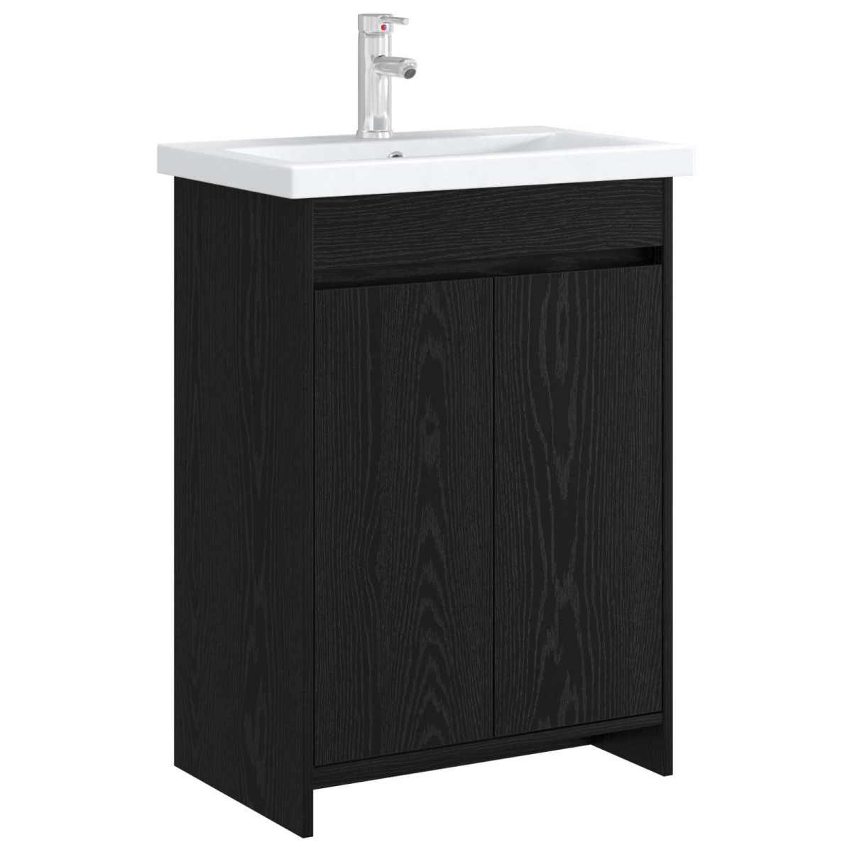 vidaXL Ντουλάπι Κάτω από τον Νιπτήρα Μαύρη Δρυς 56 x 37,5 x 81 εκ