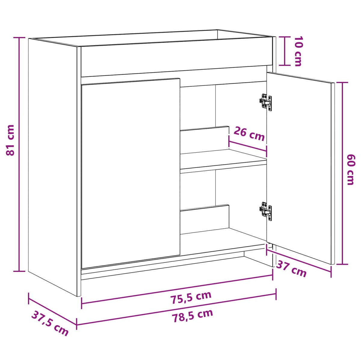 vidaXL Ντουλάπι Κάτω από τον Νιπτήρα Sonoma Δρυς 78,5 x 37,5 x 81 εκ