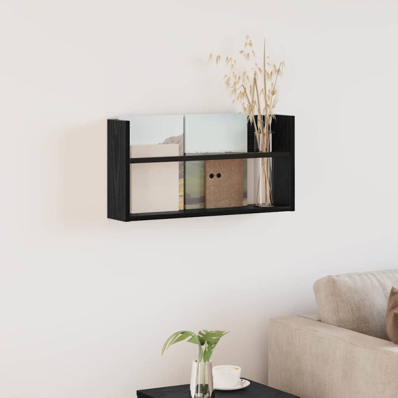 vidaXL Ράφι Περιοδικών Μαύρη Οξυά 60 x 12 x 30 εκ Επεξεργασμένο Ξύλο